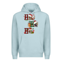 Blue Mist ho ho ho skull Premium Hoodie - FaDigitalArtStudio