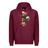 Burgundy ho ho ho skull Premium Hoodie - FaDigitalArtStudio