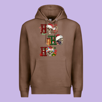 Ho Ho Ho Skull Premium Hoodie Designed By Fadigitalartstudio