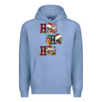 Colony Blue ho ho ho skull Premium Hoodie - FaDigitalArtStudio