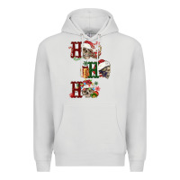 Dove Grey ho ho ho skull Premium Hoodie - FaDigitalArtStudio