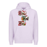 Lilac ho ho ho skull Premium Hoodie - FaDigitalArtStudio