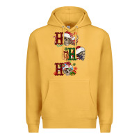 Mustard ho ho ho skull Premium Hoodie - FaDigitalArtStudio