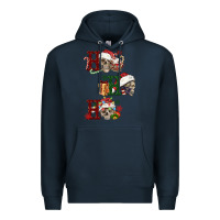 Navy ho ho ho skull Premium Hoodie - FaDigitalArtStudio