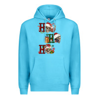 Ocean Blue ho ho ho skull Premium Hoodie - FaDigitalArtStudio