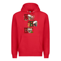 Red ho ho ho skull Premium Hoodie - FaDigitalArtStudio
