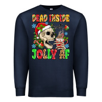 Navy dead inside but jolly af Premium Sweatshirt - MaliasSmallBusiness