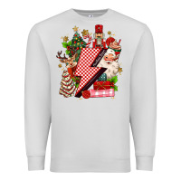 Dove Grey christmas season lightning bolt Premium Sweatshirt - MaliasSmallBusiness