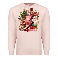 Pale Pink christmas season lightning bolt Premium Sweatshirt - MaliasSmallBusiness