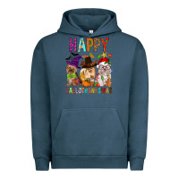 Pigment Midnight Navy Happy hallothankmas dog Urban Hoodie - FaDigitalArtStudio