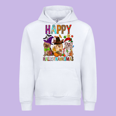 Happy Hallothankmas Dog Urban Hoodie Designed By Fadigitalartstudio