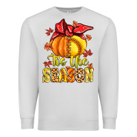 Dove Grey tis the season fall softball Premium Sweatshirt - MaliasSmallBusiness