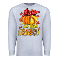 Heather Grey tis the season fall softball Premium Sweatshirt - MaliasSmallBusiness