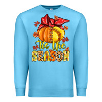 Ocean Blue tis the season fall softball Premium Sweatshirt - MaliasSmallBusiness