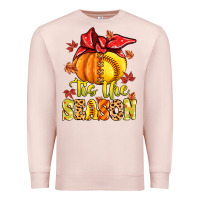Pale Pink tis the season fall softball Premium Sweatshirt - MaliasSmallBusiness