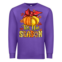 Purple tis the season fall softball Premium Sweatshirt - MaliasSmallBusiness