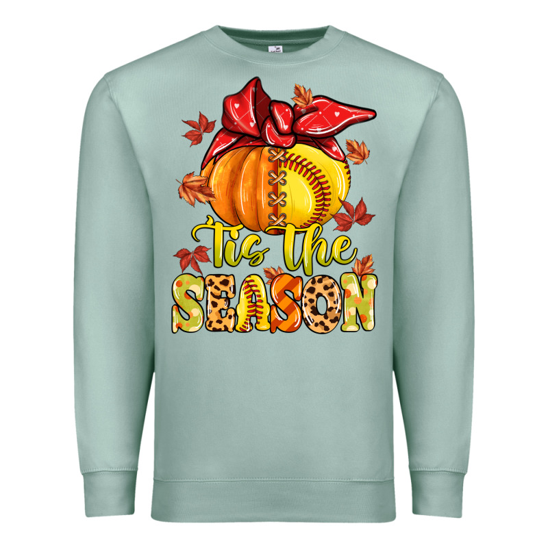 Tis The Season Fall Softball Premium Sweatshirt by MaliasSmallBusiness | Teevron