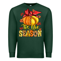 Sports Green tis the season fall softball Premium Sweatshirt - MaliasSmallBusiness