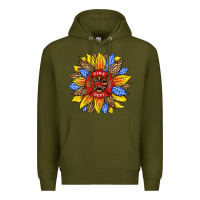 Army Green firefighter sunflower Premium Hoodie - HRA Design Shop