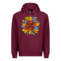 Burgundy firefighter sunflower Premium Hoodie - HRA Design Shop