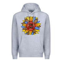 Heather Grey firefighter sunflower Premium Hoodie - HRA Design Shop