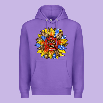 Firefighter Sunflower Premium Hoodie Designed By Hra Design Shop
