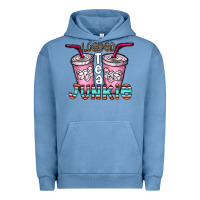 Pigment Pebble Blue loaded tea junkie Urban Hoodie - CowhideDigitalArt