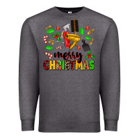 Charcoal Heather merry christmas hair Premium Sweatshirt - MaliasSmallBusiness