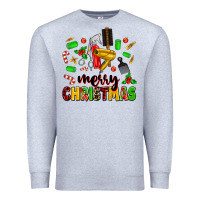 Heather Grey merry christmas hair Premium Sweatshirt - MaliasSmallBusiness