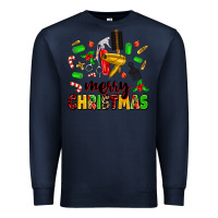 Navy merry christmas hair Premium Sweatshirt - MaliasSmallBusiness