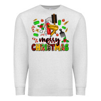 Oatmeal Heather merry christmas hair Premium Sweatshirt - MaliasSmallBusiness