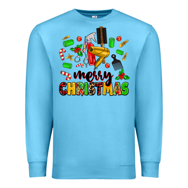 Merry Christmas Hair Premium Sweatshirt by MaliasSmallBusiness | Teevron