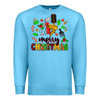 Ocean Blue merry christmas hair Premium Sweatshirt - MaliasSmallBusiness