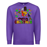 Purple merry christmas hair Premium Sweatshirt - MaliasSmallBusiness