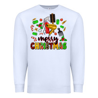 White merry christmas hair Premium Sweatshirt - MaliasSmallBusiness