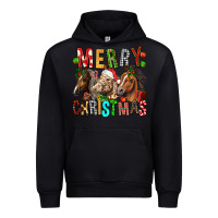 Black Merry christmas horses Urban Hoodie - FaDigitalArtStudio
