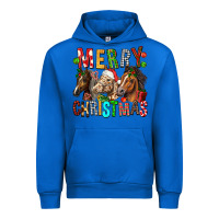 Cobalt Merry christmas horses Urban Hoodie - FaDigitalArtStudio