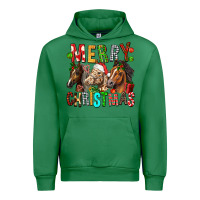 Emerald Merry christmas horses Urban Hoodie - FaDigitalArtStudio