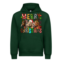 Forest Green Merry christmas horses Urban Hoodie - FaDigitalArtStudio