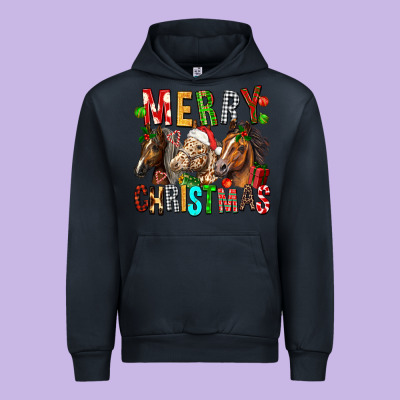 Merry Christmas Horses Urban Hoodie Designed By Fadigitalartstudio