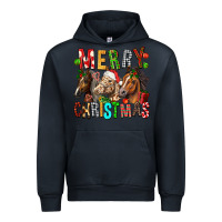 Navy Merry christmas horses Urban Hoodie - FaDigitalArtStudio
