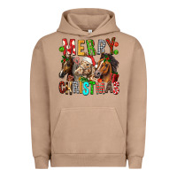 Pigment Burro Merry christmas horses Urban Hoodie - FaDigitalArtStudio