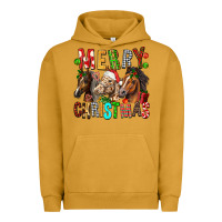 Pigment Peanut Butter Merry christmas horses Urban Hoodie - FaDigitalArtStudio