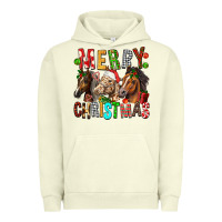 Pigment Pistachio Merry christmas horses Urban Hoodie - FaDigitalArtStudio