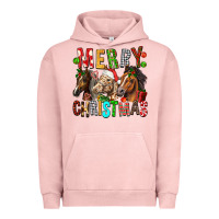 Pigment Salmon Merry christmas horses Urban Hoodie - FaDigitalArtStudio