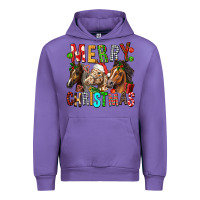 Tulip Merry christmas horses Urban Hoodie - FaDigitalArtStudio