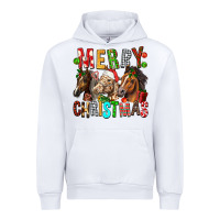 White Merry christmas horses Urban Hoodie - FaDigitalArtStudio