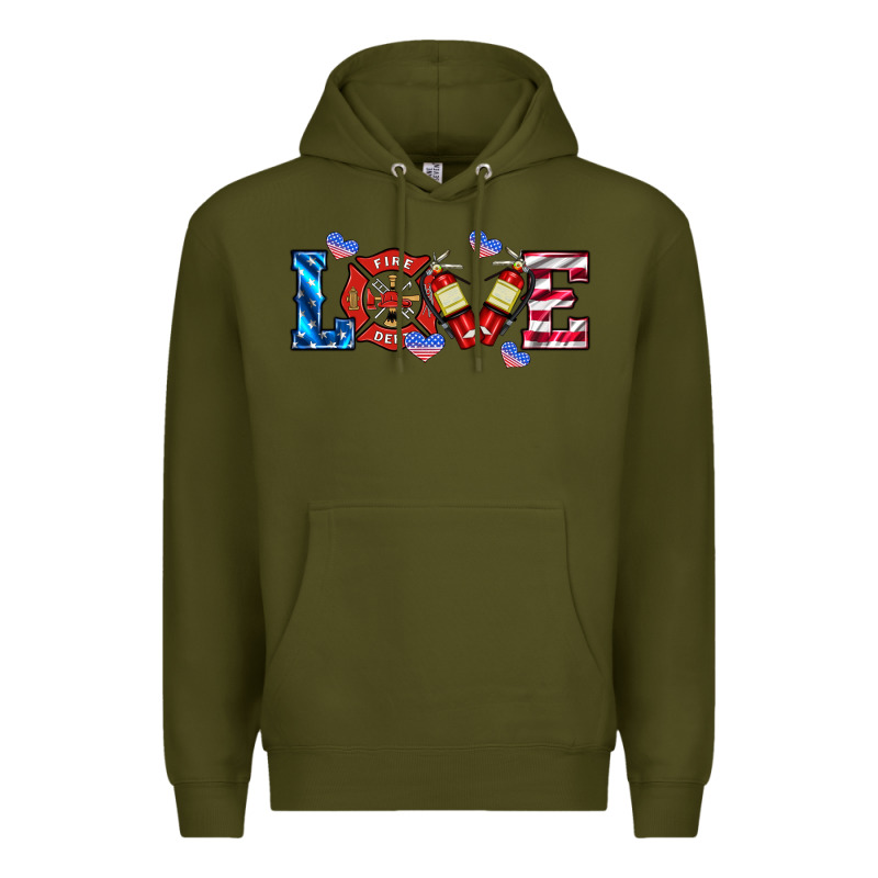 Firefighter Love Premium Hoodie by HRA Design Shop | Teevron