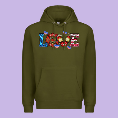 Firefighter Love Premium Hoodie Designed By Hra Design Shop