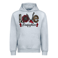 Heather Grey love firefighter Urban Hoodie - CowhideDigitalArt